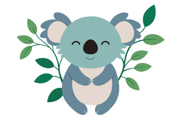 Silhouette of a koala hugging a tree branch