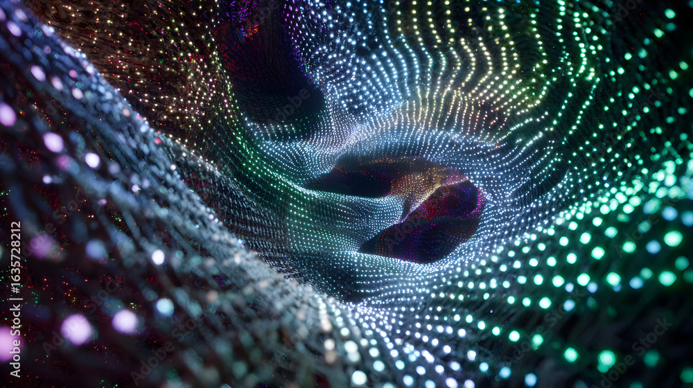 Aufkleber mesmerizing digital fiber optic network with vibrant colors swirling and twisting creating a stunnin