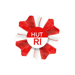Red and White Rosette for Indonesian Independence Day
