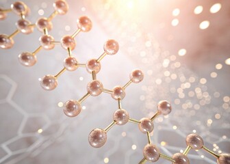 gold molecular structure isolated on white