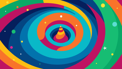 colorful abstract birthday vortex