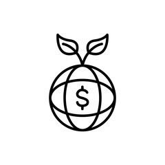 Green economy outline icons, minimalist vector illustration ,simple transparent graphic element .Isolated on white background
