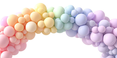 Pastel rainbow balloon arch