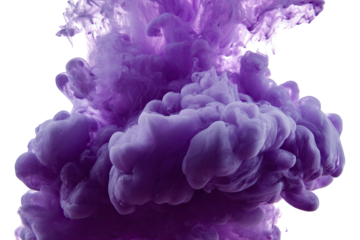 Purple ink clouds in water, abstract swirls