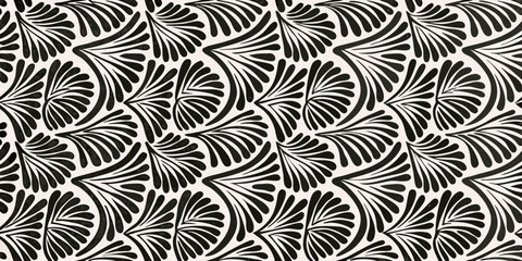 Elegant black and white abstract feather pattern © Sunil123
