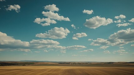 Open field under a cloudy sky