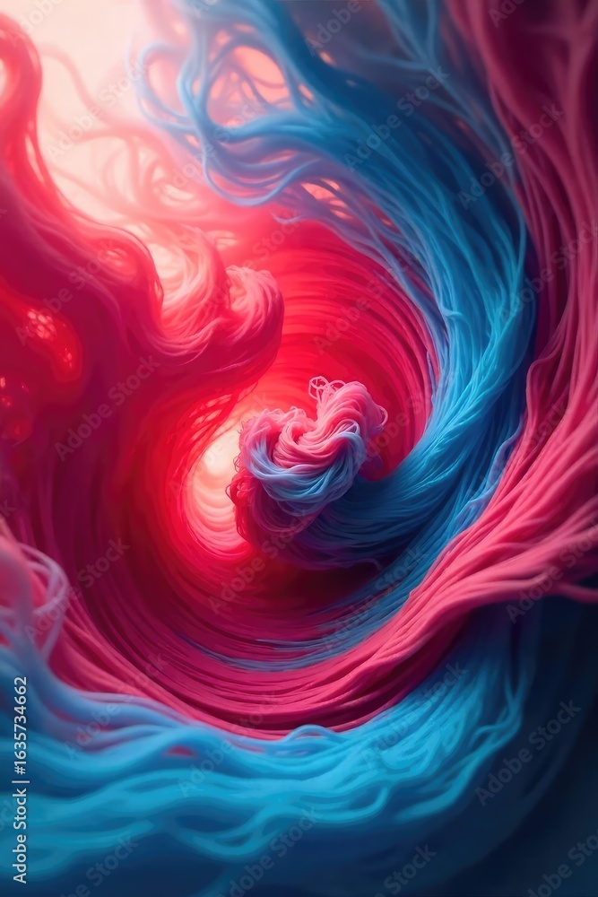 Poster abstract motion blur of twirling fabric, creating a vibrant, swirling vortex of color and texture pe