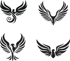 A stunning vector illustration of a wing set, perfect for a tribal tattoo or an elegant angel design