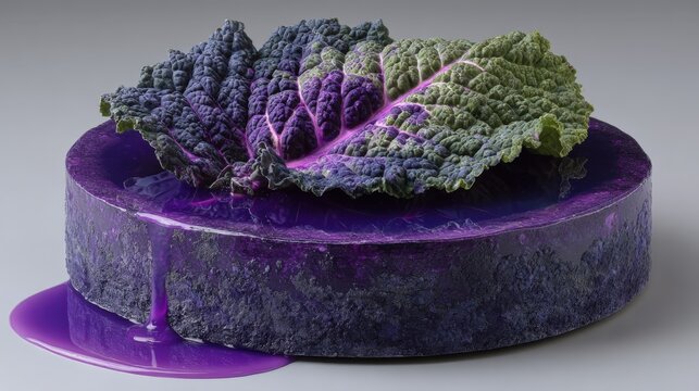 Glowing purple bleach treatment contaminates organic kale leaf in Lombardy