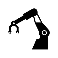Industrial robot arm vector illustration for automation manufacturing industry and engineering design
