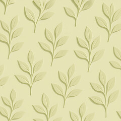 Minimalist Leaf Pattern with Soft Shadows