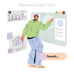 Tomorrow Work. Flat Vector Illustration