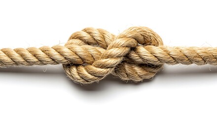Fototapeta premium Close-up of a Thick Rope Tied in a Secure Knot