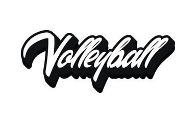 Obraz premium Vector volleyball championship logo with ball. Sport badge for tournament or championship. Vector Illustration