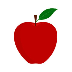 Apple vector icon, Fresh apple vector on white background. Flat vector illustration design.