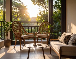 Fototapeta premium outdoor patio seating area