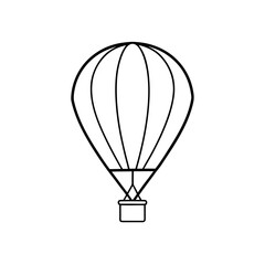 Fototapeta premium Simple Hot Air Balloon Line Art Icon on transparent background
