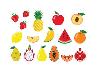 Assortment of Tropical Fruits: A vibrant collection of a various fruits, each a burst of nature's sweetness and color. Perfect for designs related to health and freshness.