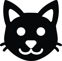 cat face icon on white background, vector illustration.