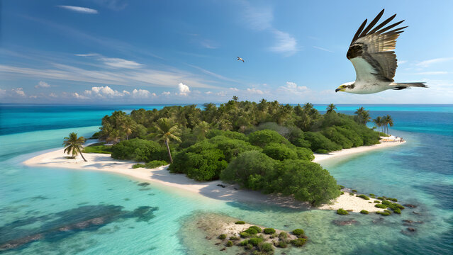 Eagle iea view of the sea from the beach