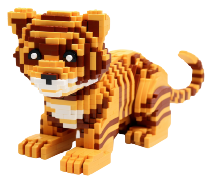 PNG Tiger bricks toy representation creativity carnivora.