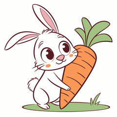 Happy Bunny with Carrot