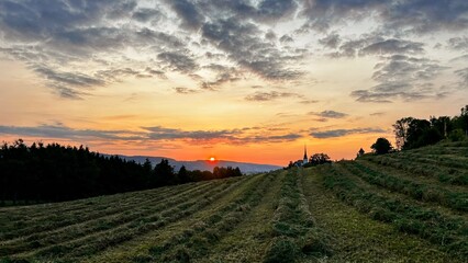 Magical Sunset at the Swiss countryside