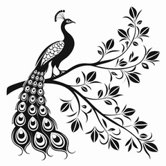 black and white peacock