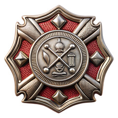 Firefighter Badge Isolated on White Background