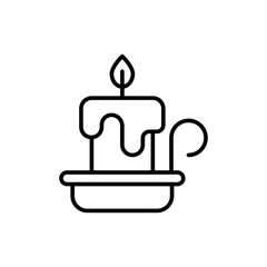 Halloween candle outline icons, minimalist vector illustration ,simple transparent graphic element .Isolated on white background