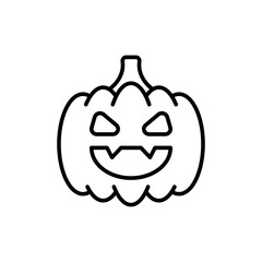 Halloween pumpkin outline icons, minimalist vector illustration ,simple transparent graphic element .Isolated on white background