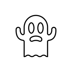 Halloween ghost outline icons, minimalist vector illustration ,simple transparent graphic element .Isolated on white background