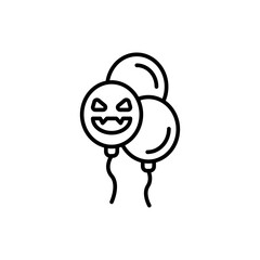 Halloween balloon outline icons, minimalist vector illustration ,simple transparent graphic element .Isolated on white background