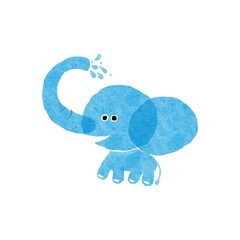 Baby Elephant Bathing – Cute Watercolor Animal Illustration
