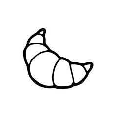 simple outline croissant icon on white background