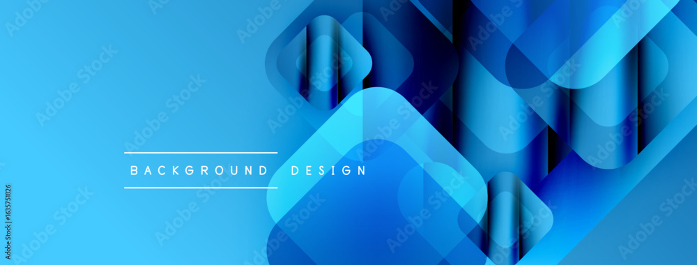 Poster abstract blue background. overlapping shapes create dynamic visual effect. modern design elements su