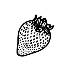 outline drawing of a strawberry fruit