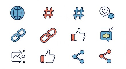 Vibrant representation of social media icons and networking concepts for digital era