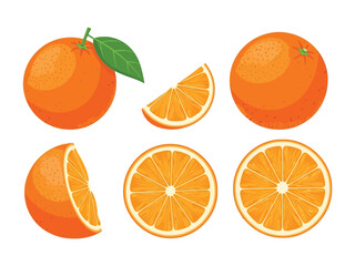 Orange Fruit Variety: A vibrant collection of oranges in various forms - whole, sliced, and sectioned - showcasing their juicy essence.