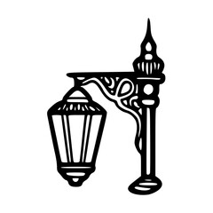 vector design of an antique streetlight