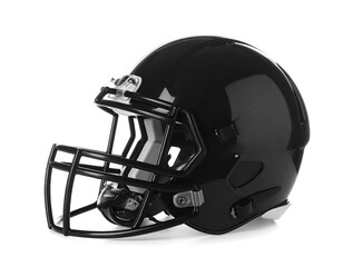 Fototapeta premium Black football helmet on white background