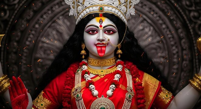 Kali maa hindu goddess of death time and doomsday and is often associated with sexuality