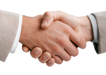 Close-up of two hands shaking.  A business agreement