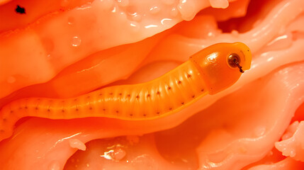 A microscopic image of a tapeworm larva cysticercoid inside the muscle tissue of a pig the intermediate host.