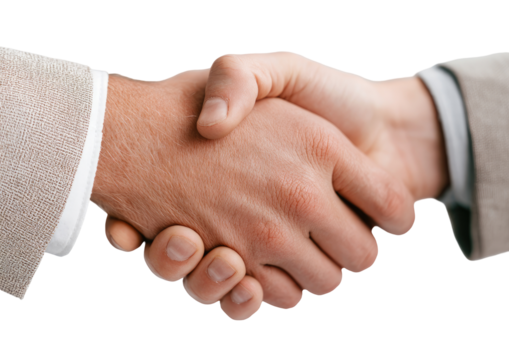 Close-up of two hands shaking.  A business agreement