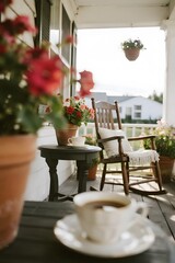 Fototapeta premium Cozy Outdoor Scene with Natural Plants