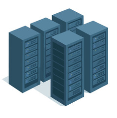 3D/isometric impression. Technology/office theme