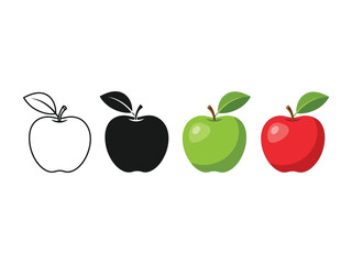Apple Varieties: A visually appealing assortment of apples, showcasing various styles including outline, solid, and vibrant colors to represent options and creativity.