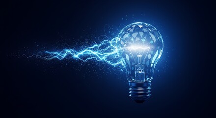 Glowing Light Bulb with Electric Energy Discharge