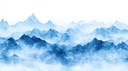 Fototapeta premium Misty blue mountains landscape